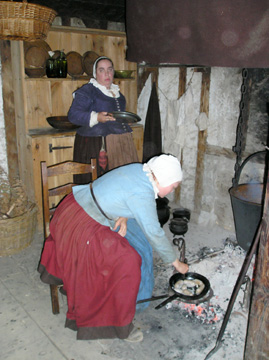 当時の生活を再現する開拓村